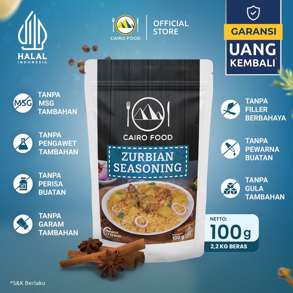 

Bumbu Zurbian Sehat – Tanpa MSG, 100% Rempah Murni | Cairo Food - 100 gram