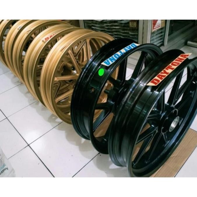 READY VELG PELEG TIGER DAYTONA GOLD DAN HITAM LET"S ORDER & PROCESSED IMMEDIATELY