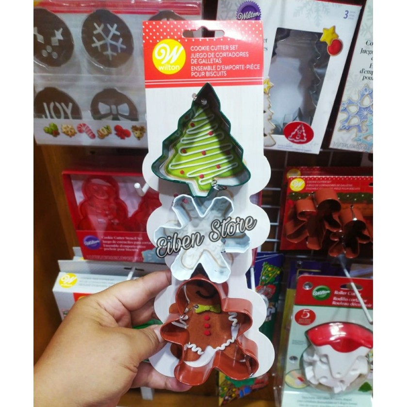 

TERBARU WILTON COOKIE CUTTER CHRISTMAS SET-3 , GINGERBREAD, TREE, SNOWFLAKE