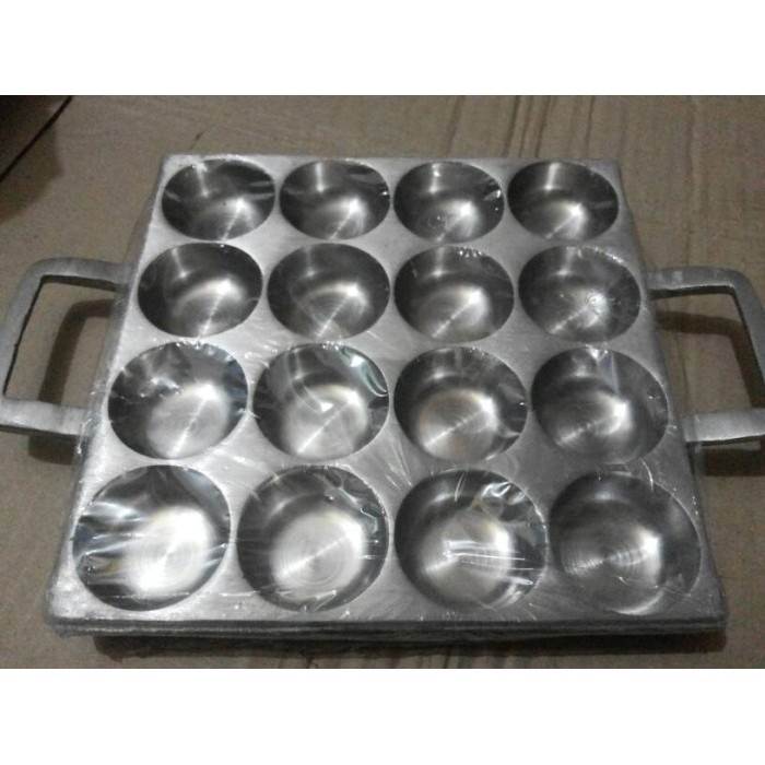 

TERMURAH CETAKAN KUE POFFERTS / TAKOYAKI ISI 16 LUBANG ALUMUNIUM TEBAL