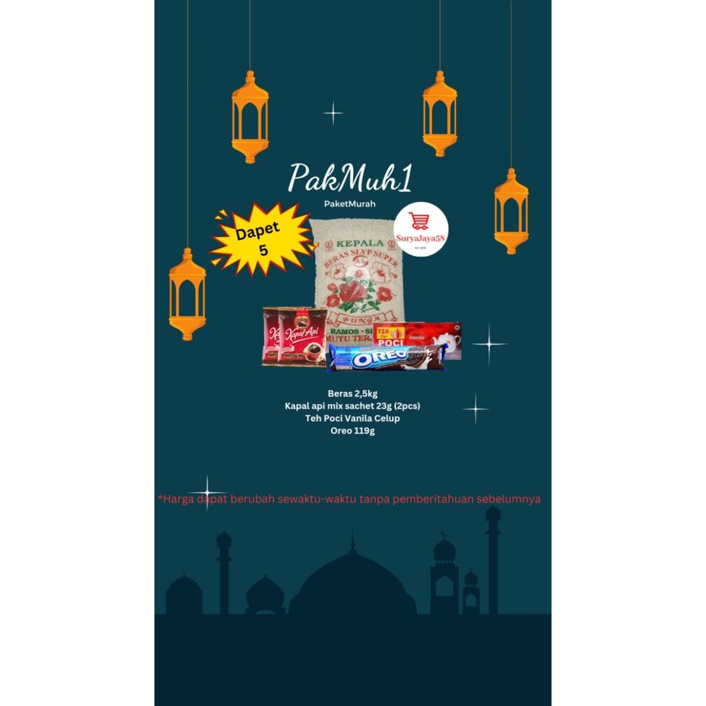 

New! Paket sembako / Parcel Lebaran / Paket Ramadhan / Paket sembako murah - PAKMUH 1 Idul Fitri