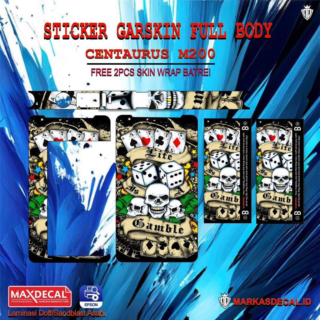 

Terlaris Centaurus M200 Wrap 18650 Keren Garskin Stiker Custom Case Laminasi Tebal COD