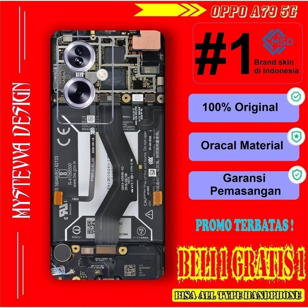 

Terlaris Oppo A79 Garskin Stiker Custom Case Laminasi Tebal COD