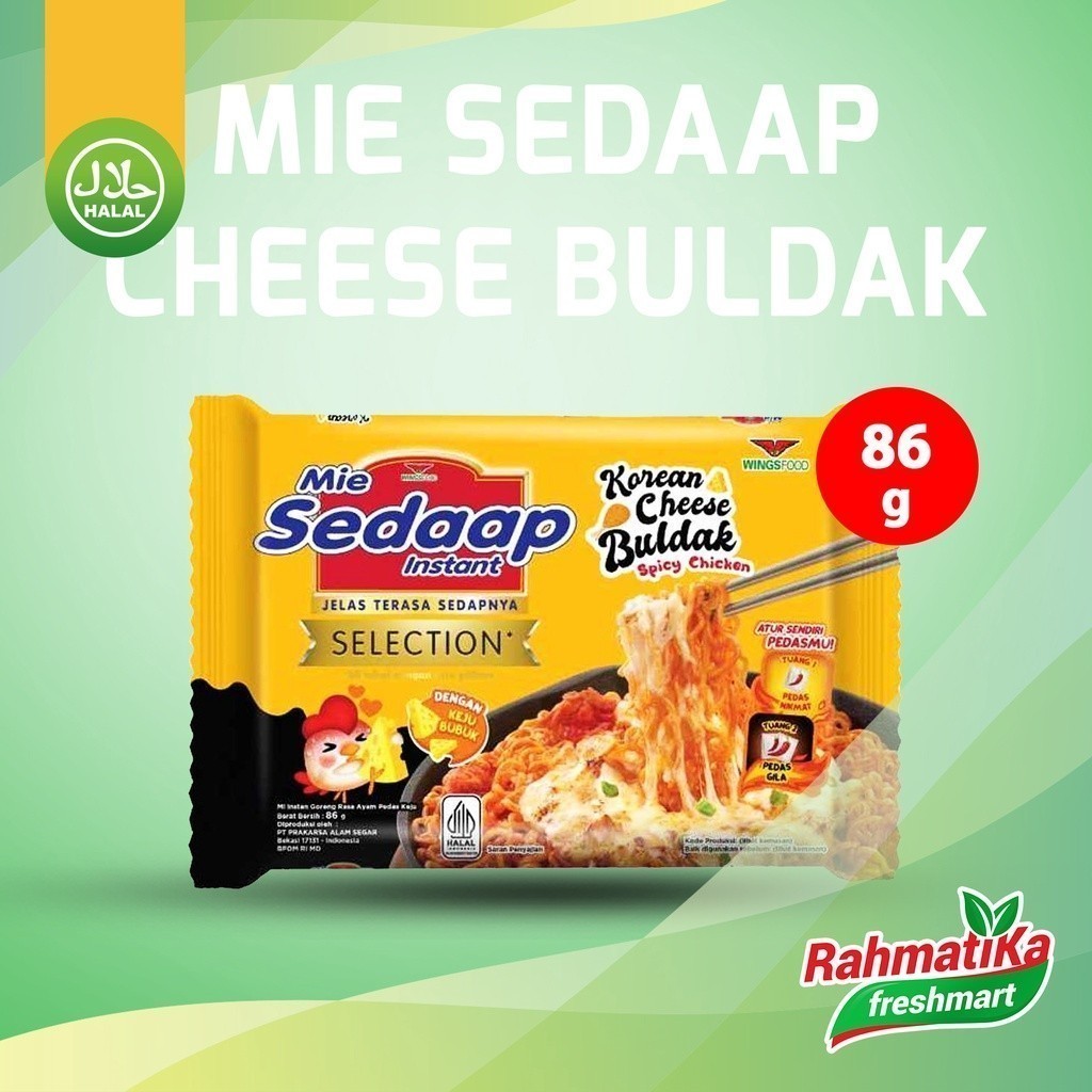 

Mie Sedaap Mi Instan Goreng Selection Korean Cheese Buldak Spicy Chicken 1 Pcs