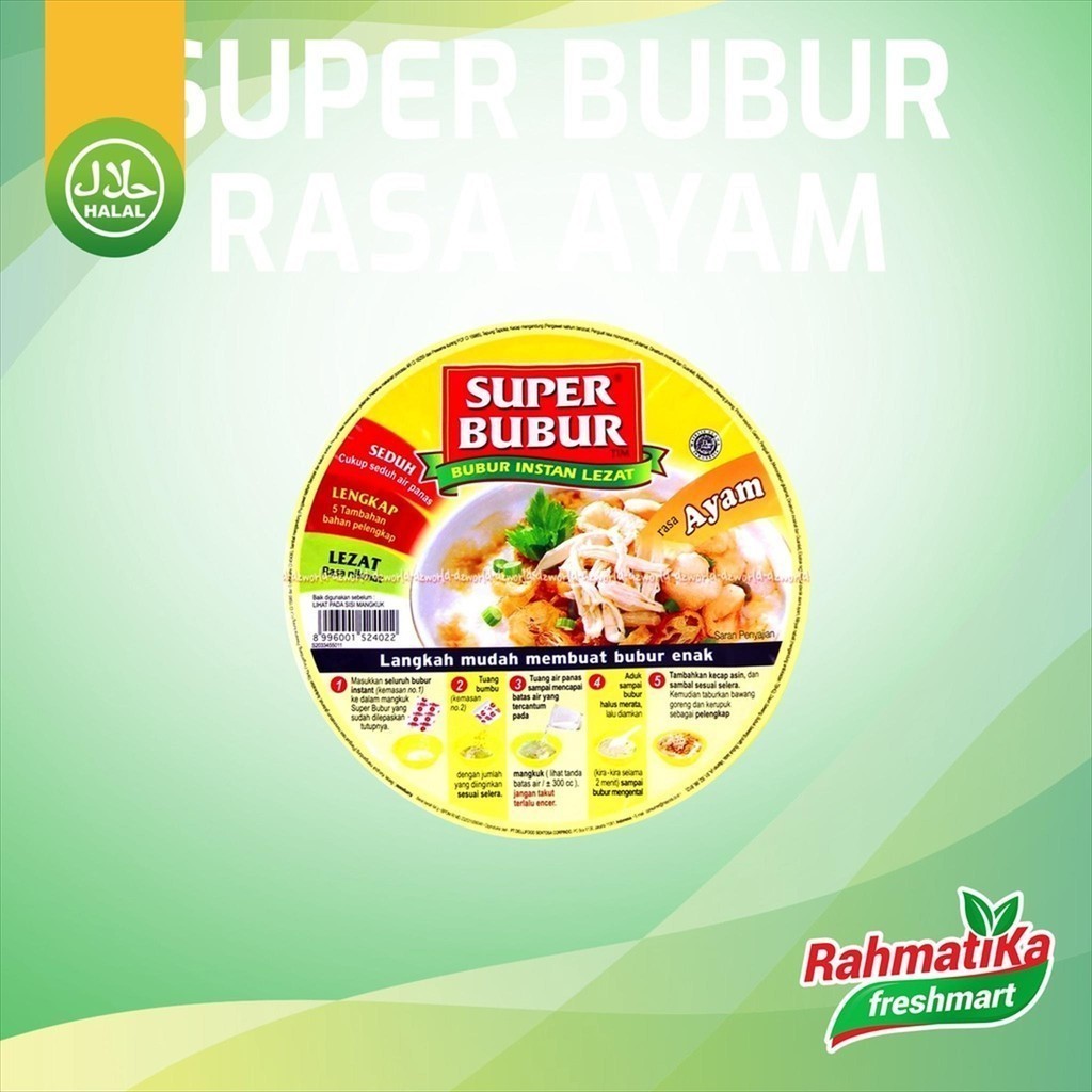 

Super Bubur Cup Instan Rasa Ayam 64 gr