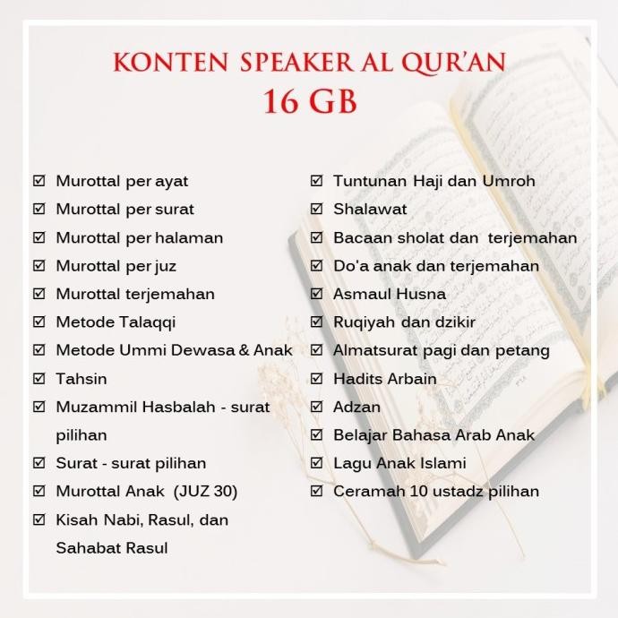 Speaker Al Quran Anak 30 Juz Lengkap/ Speaker Tahfidz/Speaker Murottal