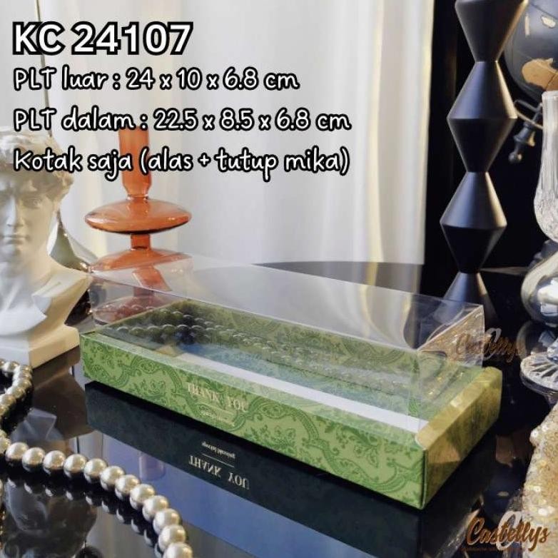 

5 Pcs KC24107 Kotak Box Mika Hijau Packaging Hampers Kue Lebaran
