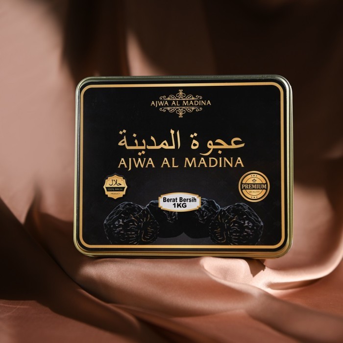 

Kurma Ajwa Kaleng 1Kg Ajwa Al Madina Kurma Nabi Asli Madinah Grade A