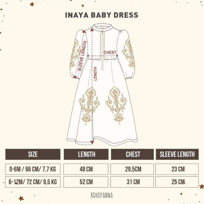 Bohopanna Inaya Dress Baby & Kids / Gamis anak Perempuan / Gamis Lebaran Anak