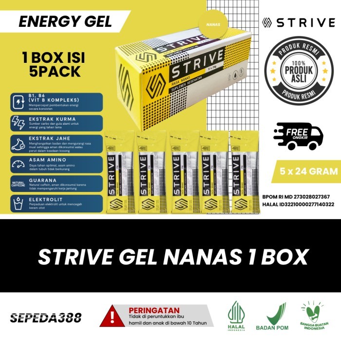 

Strive Energy Gel 5 pcs 1 box strive gel / suplemen olahraga