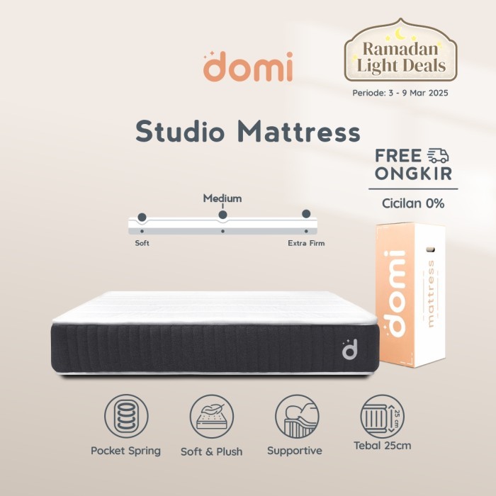 Domi Studio Mattress - Kasur Pocket Spring Bed Motion Isolation