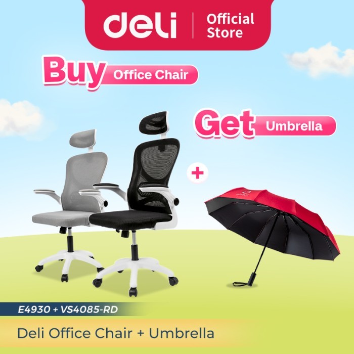 Deli Office Chair / Kursi Kantor / Kursi Kerja Dengan Sandaran E4930