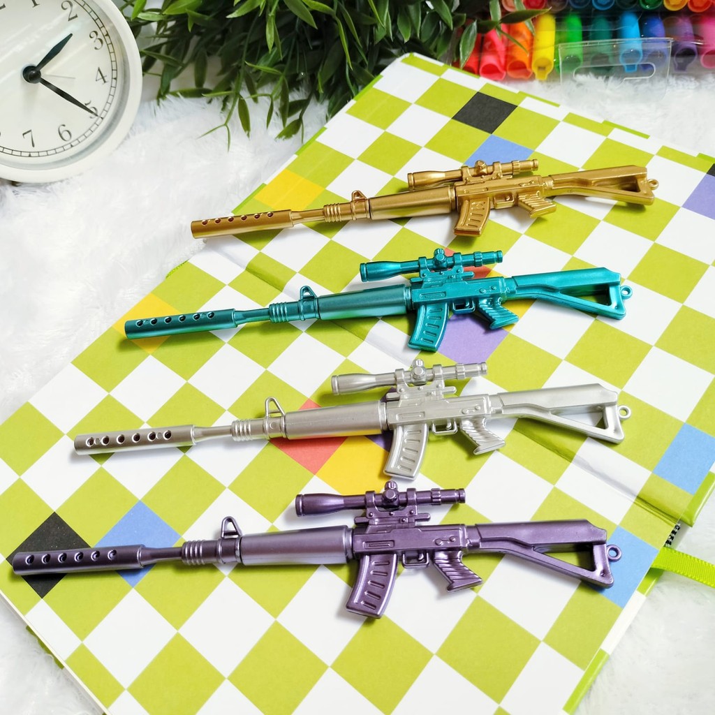 

Promo Pulpen Lucu Fullbody Bentuk Senjata Ready 4 Warna Tinta Hitam Termurah Pen Gel Model Unik Best
