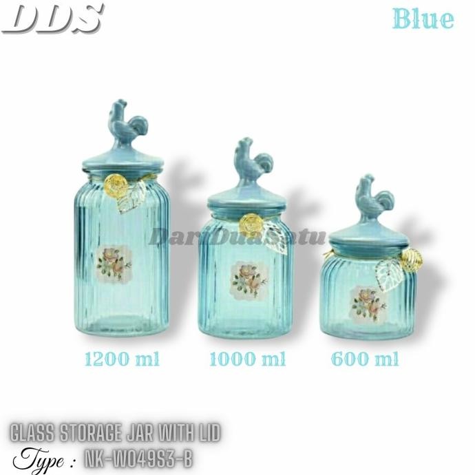 

Glass Storage Jar With Lid Toples Canister Kaca Kue Lebaran 3 Pcs Original Dan Terpercaya