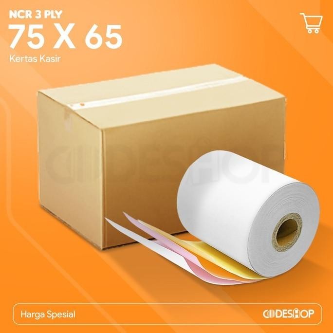 

1 Dus Kertas NCR 75x65 3ply Struk Kasir 75 x 65 mm HVS Printer 75x65mm