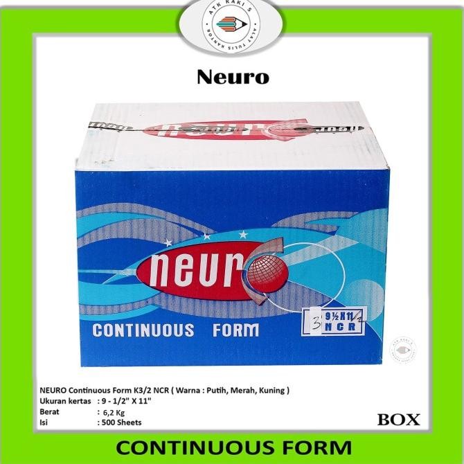 

Continous Form 91/2 x 11 3 Ply/2 ( K3/2 Neuro ) NCR / Kertas Komputer