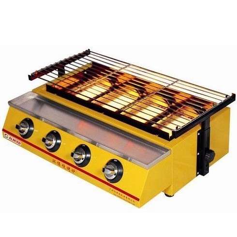 KOMPOR MESIN PEMANGGANG GAS ROASTER 4 TUNGKU SOSIS SATE JAGUNG BAKAR ORIGINAL DAN TERPERCAYA