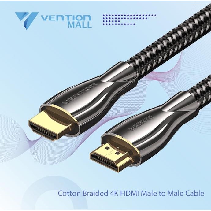 

Ready Vention Kabel HDMI 2.0 Male to Male 4K 60HZ HDR 3D Cotton Braided Zinc Alloy 3M 5M