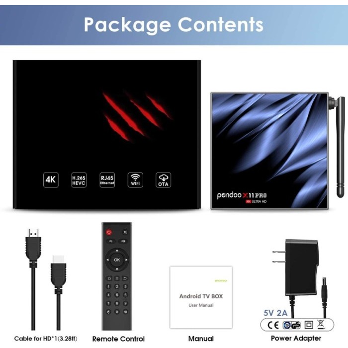 ANDROID TV BOX PENDOO X11 PRO RAM 4G ROM 32G ANDROID 10 ALLWINER H616