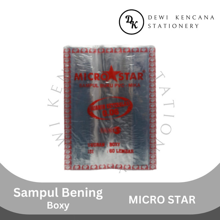 

NEW SAMPUL BUKU MIKA CAMPUS / SAMPUL BENING BOXY MERK MICRO 1 PAK ISI 60 KODE 1069