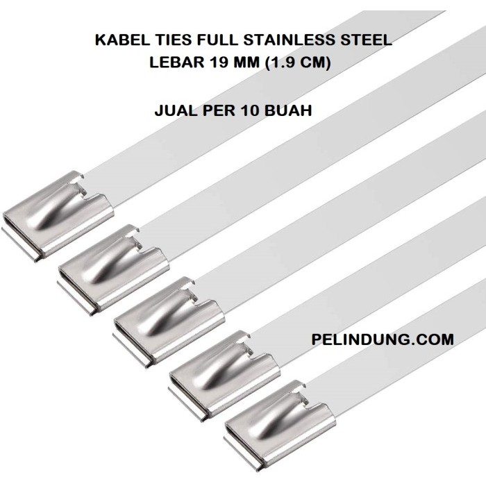 

Per 10 Kabel Tis Stainless Lebar 19 x 800 mm Tali Ties Strapping Tie
