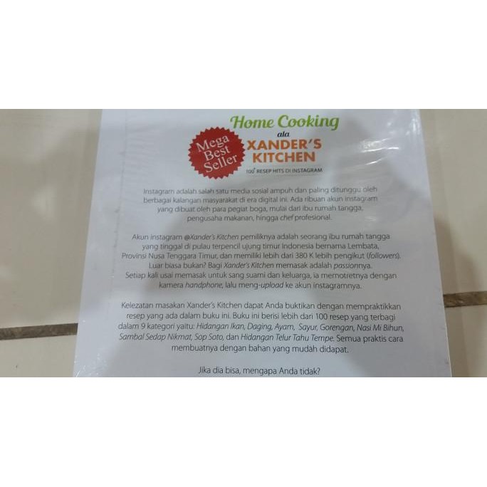 

Terlaris Buku Home Cooking Ala Xander'S Kitchen: 100 Resep Hits Di Instagram Ready Stok