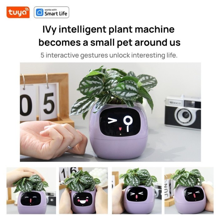 

OBRAL Tuya Ivy Smart Flower Pot Planter Endless Fun Over 49 Rich Expressions 7 smart sensors AI