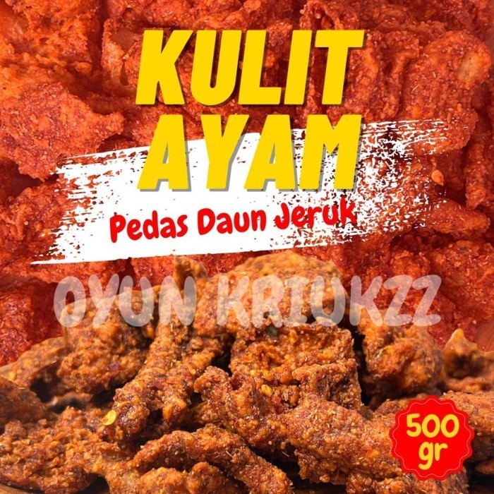 

KOMPLIT KERIPIK KULIT AYAM KRISPY 500 GRAM PEDAS DAUN JERUK Kulit Ayam crispy Pedas