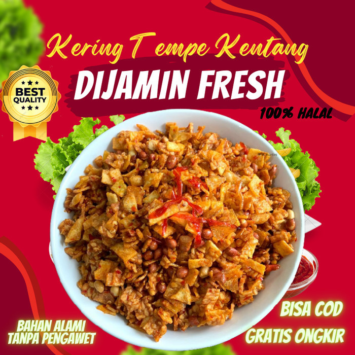 

BERKUALITAS Kering Tempe Kentang Kacang/Orek Tempe/Keripik Tempe/Lauk Kering Pedas