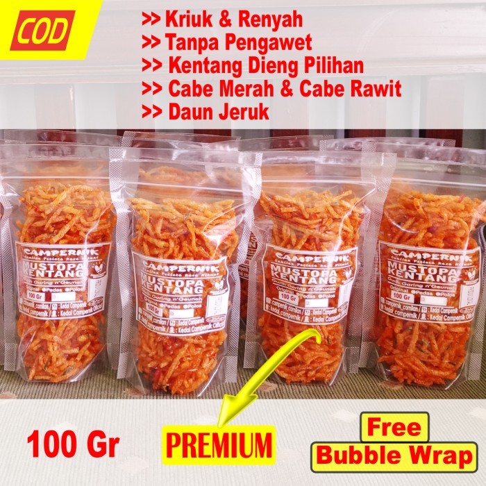 

PROMO SPECIAL Keripik Kentang Mustofa Crispy Mustopa Kering Kentang Campernik 100 Gr