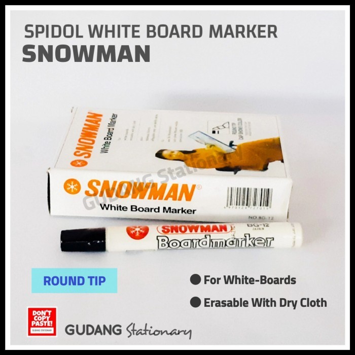 

Spidol Whiteboard Marker BG-12 Snowman ( isi 12 piece )