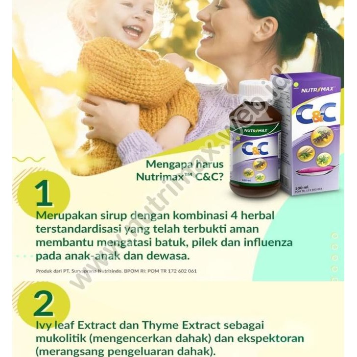 

Nutrimax C&C Syrup 100 Ml Obat Untuk/Buat Batuk Pilek Kering/Berdahak Original Dan Terpercaya