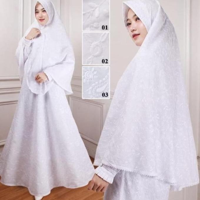 Baju Ihrom Wanita-Baju Ihrom Gamis Dan Bergo-Gamis Putih M-L-Xl-Xxl Best Seller