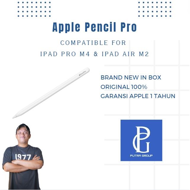 (PUTRA GROUP X SEFRICO) Apple Pencil Pro for iPad Pro M4 / Air M2 / Air 6 ORIGINAL Garansi