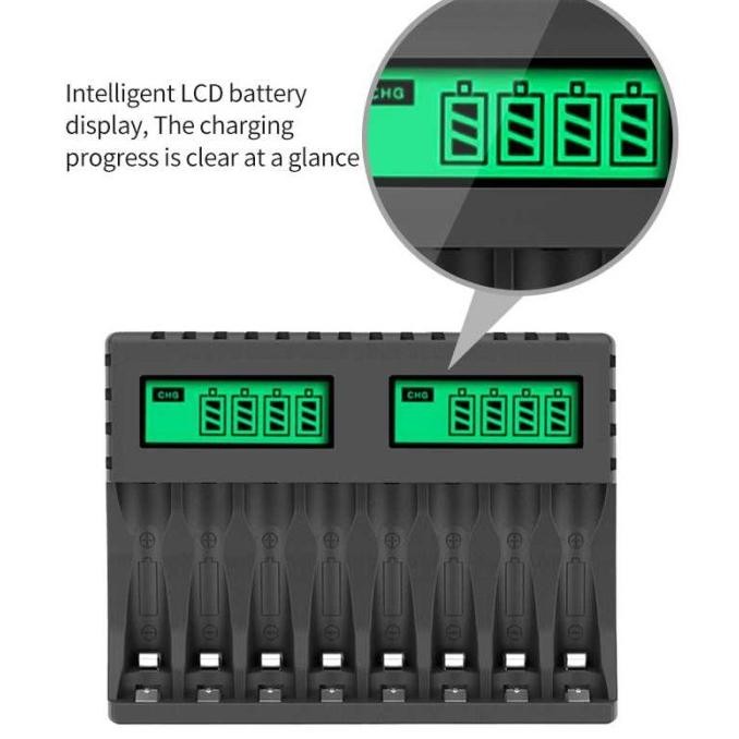 Charger 8 Slot Battery Energizer Aa / Aaa + 4 Battery Aa 2000 Mah