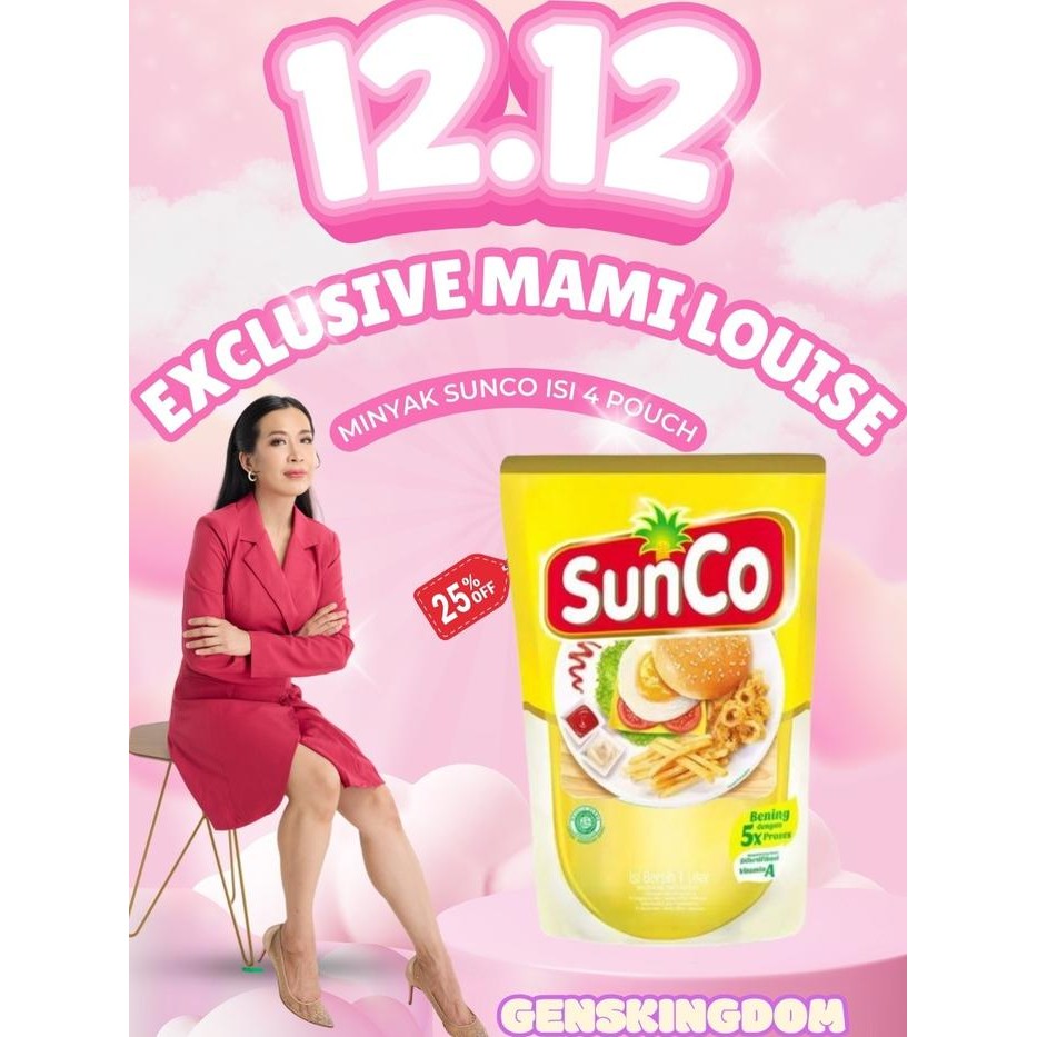 

[GENSKINGDOM X MAMI LOUISE 12.12 AMBYAR] MINYAK SUNCO ISI 4 POUCH MINYAK KELAPA SAWIT PREMIUM