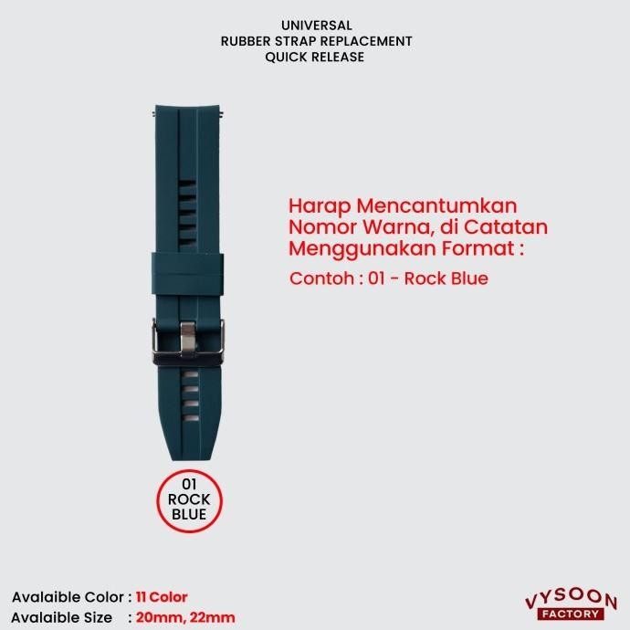 Strap Tali Jam Karet Rubber Pengganti / Strap Rubber Karet 20Mm 22Mm