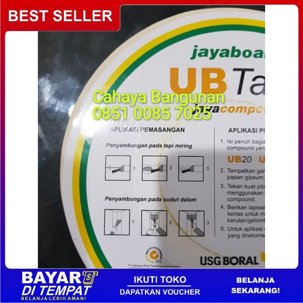 FREE ONGKIR JAYABOARD UBTAPE JOINTING PAPER UB TAPE LAKBAN KASSA KOMPON GIPSUM BISA COD