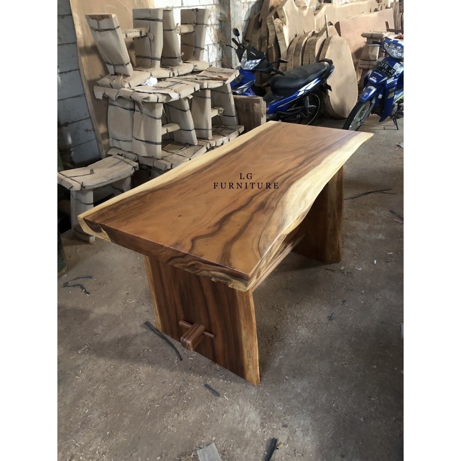 meja tamu solid trembesi