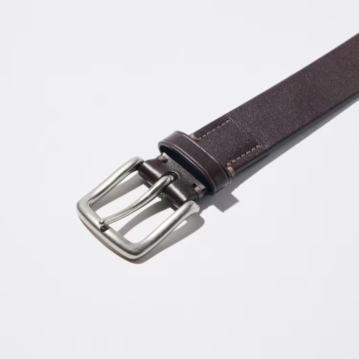 Sale Men Ikat Pinggang Kulit Italia Smooth Stitched Lembut Belt Uniqlo #Gratisongkir #Sale #Discount