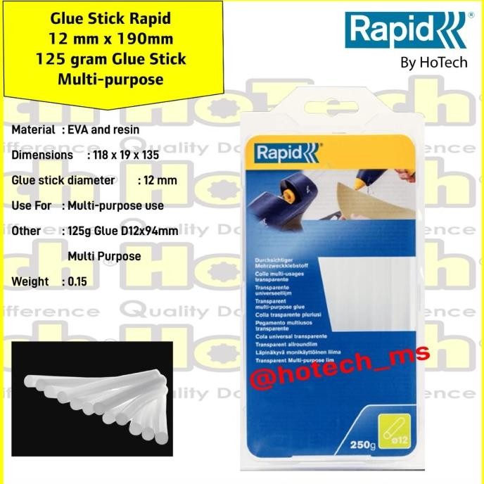 

Promo RAPID | GLUE STICK D12X190MM | 250 GRAM | MULTI PURPOSE | CLEAR COLOR COD