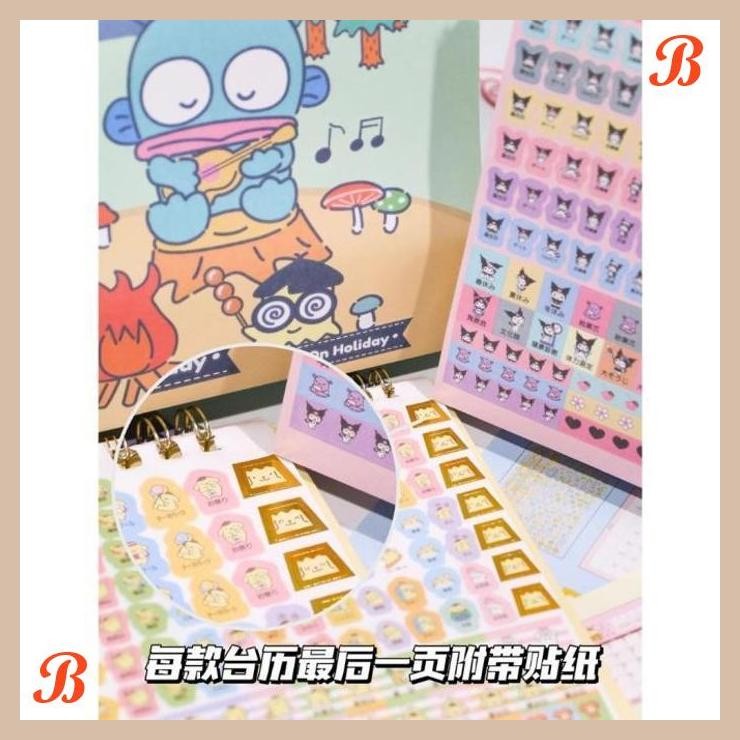 

| KK | CALENDAR KALENDER 2025 SNOOPY KUROMI LITTLE TWIN STAR CINAMOROLL HELLO KITTY POMPOMPURIN MY MELODY STITCH POCHACCO DORAEMON