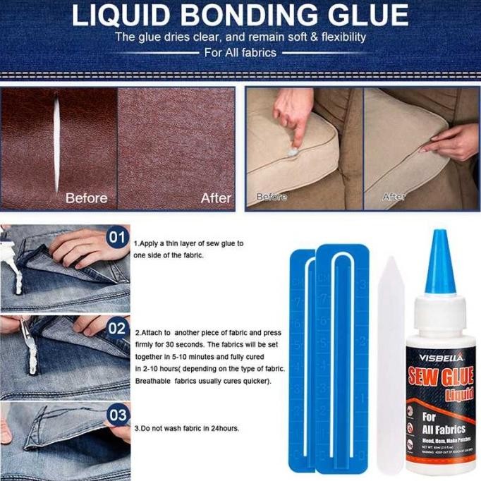 

Promo JFactory Cairan Liquid Lem Perekat Khusus Kain Kulit Sew Glue 60ml 255 COD