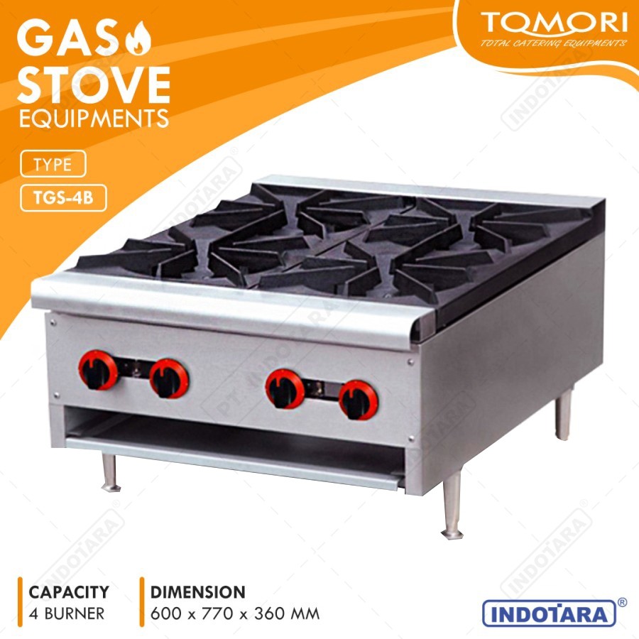 Gas Stove 4 Burner / Kompor Gas 4 Tungku Tomori - TGS4B