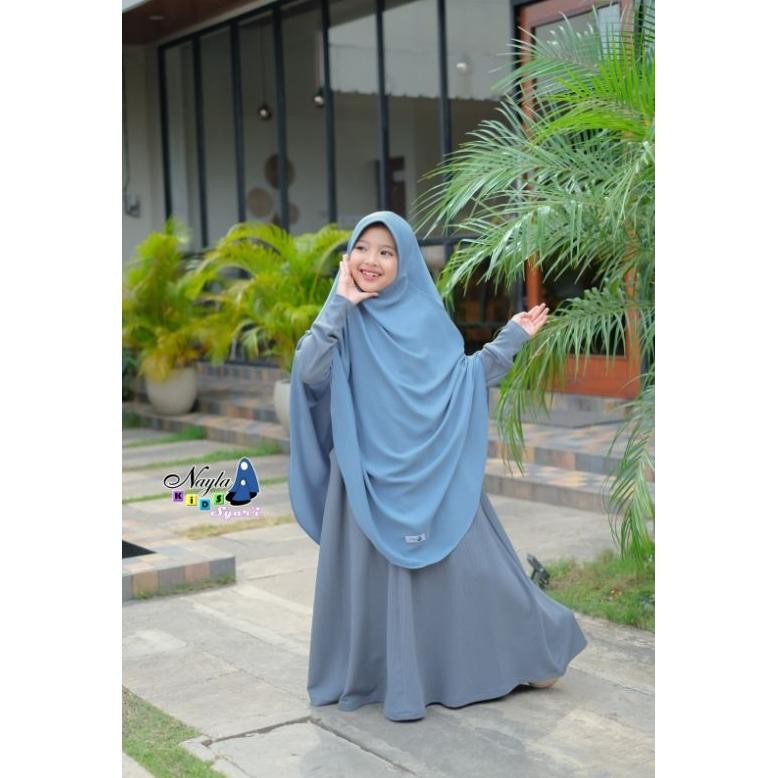 HK Gamis anak knit,Gamis anak syari,Gamis set jilbab,Gamis anak by Nayla kids TERLARIS