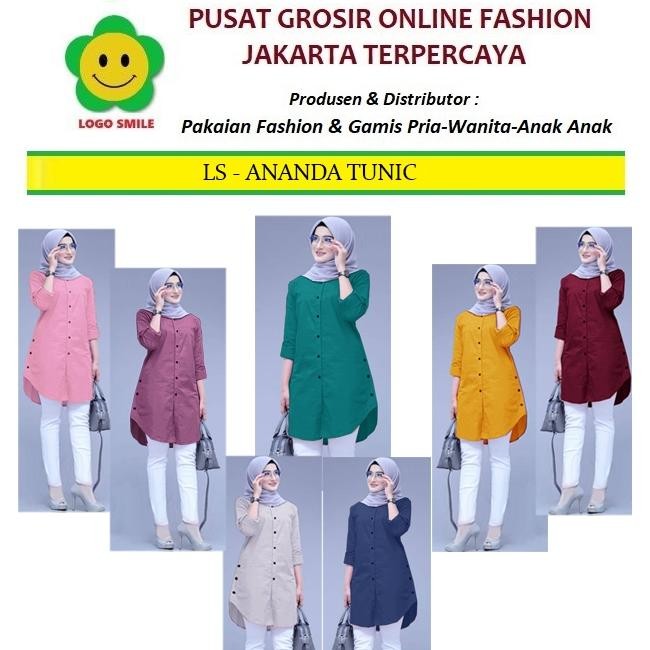 CR - Ananda Tunik - Logo Smile (LS) - Ukuran M-3XL - Matt Moscrepe TERLARIS