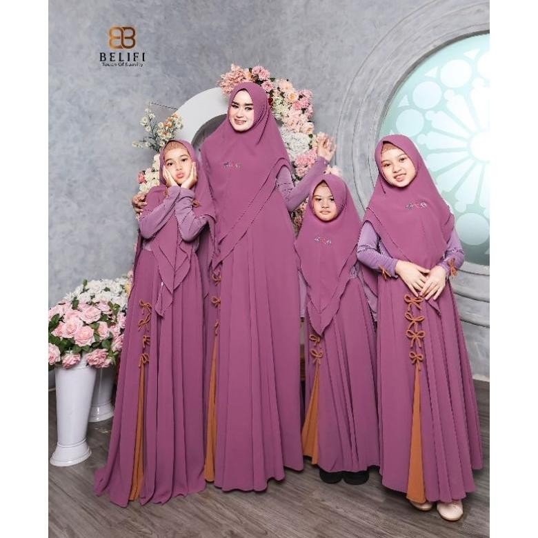 HK BELIFI | MARYAM SYARI SARIMBIT GAMIS BASIC SET COUPLE IBU ANAK TERLARIS