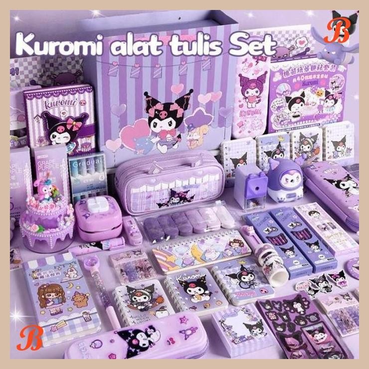 

| KK | KUROMI KOTAK HADIAH MEWAH ALAT TULIS SET/KUROMI STATIONERY UNTUK HADIAH ANAK SEKOLAH SET/KOTAK PENSIL SET/ANAK PERLENGKAPAN SEKOLAH/SANRIO 9 IN 1 GIFT BOX ALAT TULIS SET