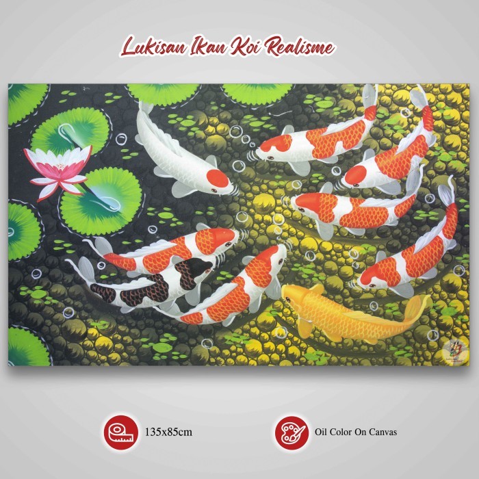 TERBARU - Lukisan Bandung Lukisan Kanvas Lukisan Koi Lukisan Fengshui