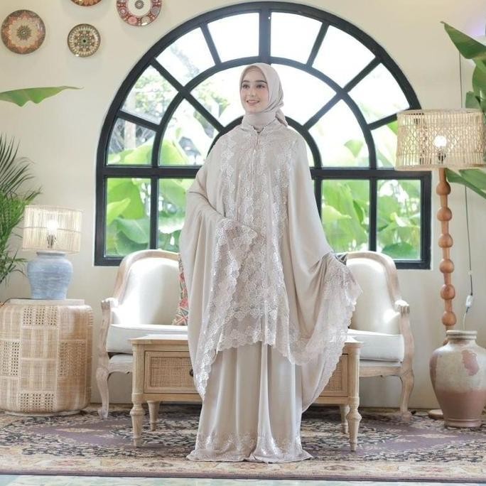 Terjangkau Mukena Zara Silk 2 In 1 Premium Warna Terlengkap Mukenah Muslim Renda Dewasa Mewah Cantik